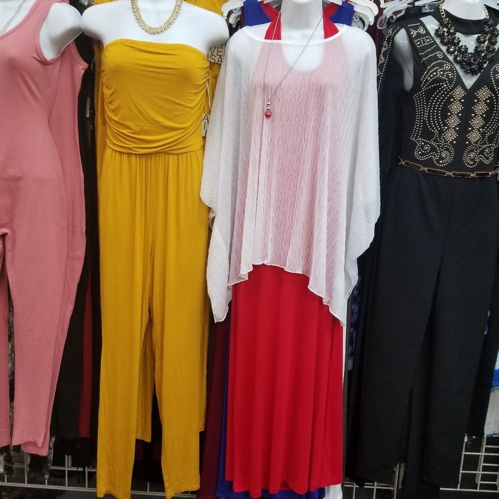 Jumpsuits and long dress, and long skirts and tops